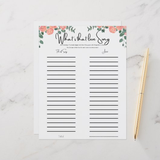 フローラおもしろいミュージカルブライダルシャワーゲーム (正面/裏面インサイチュ)