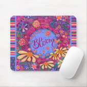 フローラおもしろいモダン開花ストライプ吸光度 マウスパッド (マウス)