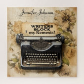 フローラおもしろいヴィンテージタイプライターのジグソーパズル ジグソーパズル (縦)