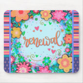 フローラおもしろい再モダン生ストライプ気 マウスパッド (正面)