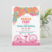 フローラおよびバルーンカーニバルフェスティバル誕生日 招待状 (スタンド正面)