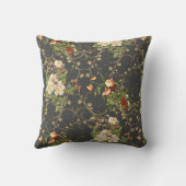 フローラおよび金ゴールドパターン装飾用クッション クッション (裏面)