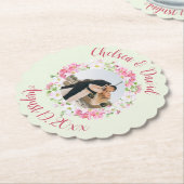 フローラお気に入りのフレーム写パーソナライズされた真 ペーパーコースター (アングル)