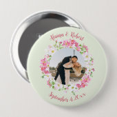 フローラお気に入りのフレーム写パーソナライズされた真 缶バッジ (正面&裏面)