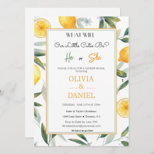 フローラお洒落かわいこちゃん性の表示 招待状 (正面/裏面)