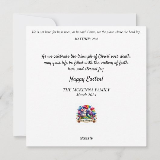 フローラお洒落ウッドランドイースターバニー シーズンカード (裏面)