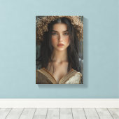 フローラお洒落クラウン付きリーダー キャンバスプリント (インサイチュ (ウッドフロア))