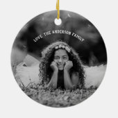 フローラお洒落クリスマスバナーフォトホリデー セラミックオーナメント (裏面)