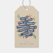 フローラお洒落クリスマスバナーホリデー ギフトタグ (正面)