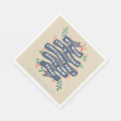 フローラお洒落クリスマスバナーホリデー スタンダードランチョンナプキン (角)