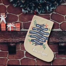 フローラお洒落クリスマスバナーホリデー スモールクリスマスストッキング