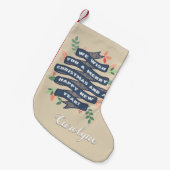 フローラお洒落クリスマスバナーホリデー スモールクリスマスストッキング (正面 (吊り時))