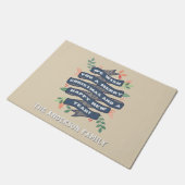 フローラお洒落クリスマスバナーホリデー ドアマット (アングル)