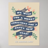 フローラお洒落クリスマスバナーホリデー ポスター (正面)