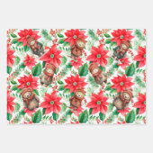 フローラお洒落クリスマスベアーズラッピング紙 ラッピングペーパーシート (正面3)
