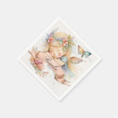 フローラお洒落スウィートドリームスリーピングフェアリーガール スタンダードカクテルナプキン (角)