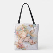 フローラお洒落スウィートドリームスリーピングフェアリーガール トートバッグ (裏面)