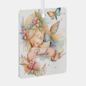 フローラお洒落スウィートドリームスリーピングフェアリーガール メタルオーナメント (正面右)