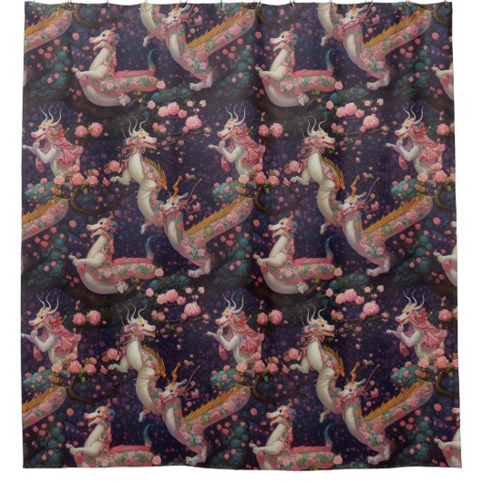 フローラお洒落ドラゴン シャワーカーテン (正面)