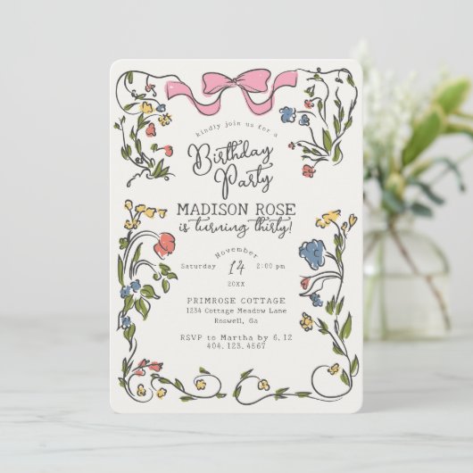 フローラお洒落ドードルバースデーパーティー招待状 (スタンド正面)