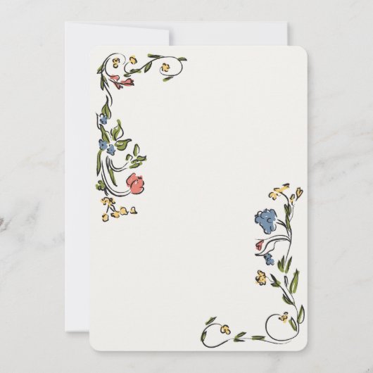 フローラお洒落ドードルバースデーパーティー招待状 (裏面)