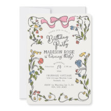 フローラお洒落ドードルバースデーパーティー招待状