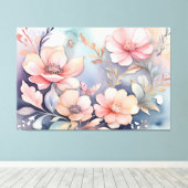 フローラお洒落バタフライアートエレガンス キャンバスプリント (インサイチュ (ウッドフロア))