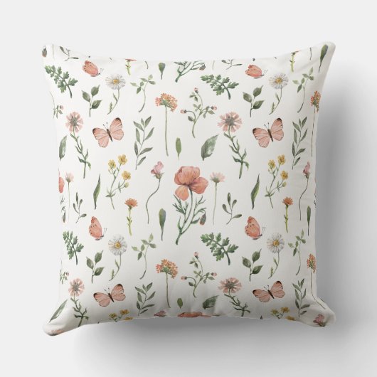 フローラお洒落バタフライソフトウォーターカラーガーデン クッション (裏面)