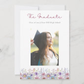 フローラお洒落バタフライ卒業パーティー写真 招待状 (裏面)