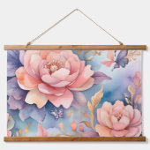 フローラお洒落バタフライ自然愛好家 吊り下げ型タペストリー (正面)