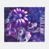 フローラお洒落バニーラバパーソナライズされたス フリースブランケット (正面(横))