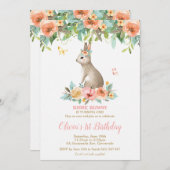 フローラお洒落バニーラビット1st誕生日パーティー 招待状 (正面/裏面)