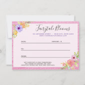 フローラお洒落バラピンクギフト証明書カード 招待状 (裏面)