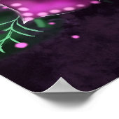 フローラお洒落パープルブラックピンクデイジーダッフォディル ポスター (角)