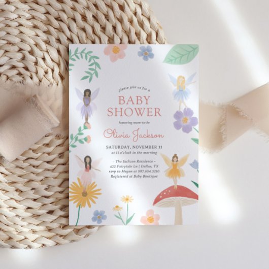 フローラお洒落フェアリー赤ちゃんシャワー 招待状