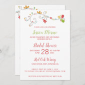 フローラお洒落ブライダルシャワー招待 招待状 (正面/裏面)