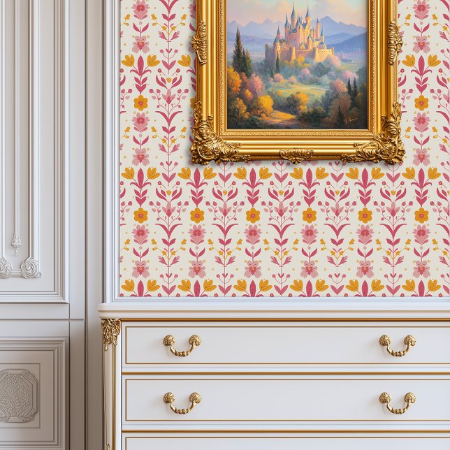 フローラお洒落プリンセススコア 壁紙 (Whimsical Floral Princesscore Wallpaper)