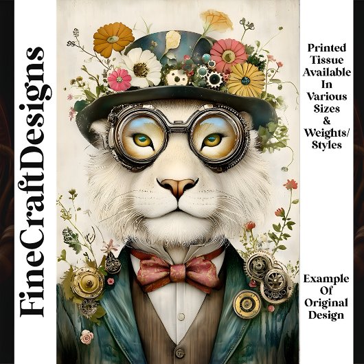 フローラお洒落ボホスチームパンクLion M1デコップページ 薄葉紙