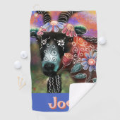 フローラお洒落ヤギ農園パーソナライズされた動物 ゴルフタオル (インサイチュ)