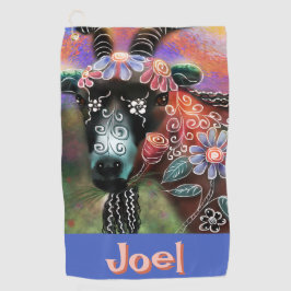 フローラお洒落ヤギ農園パーソナライズされた動物 ゴルフタオル