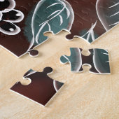 フローラお洒落ヤギ農園パーソナライズされた動物 ジグソーパズル (側面)