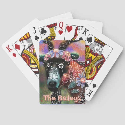 フローラお洒落ヤギ農園パーソナライズされた動物 トランプ (裏面)