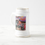 フローラお洒落ヤギ農園パーソナライズされた動物 ビールジョッキ (正面左)