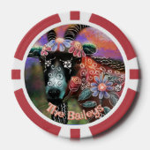 フローラお洒落ヤギ農園パーソナライズされた動物 ポーカーチップ (正面)