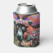 フローラお洒落ヤギ農園パーソナライズされた動物 缶クーラー (缶裏面)