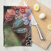 フローラお洒落ヤギ農場動物フローラ桃 キッチンタオル (四つ折り)