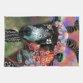 フローラお洒落ヤギ農場動物フローラ桃 キッチンタオル (横)