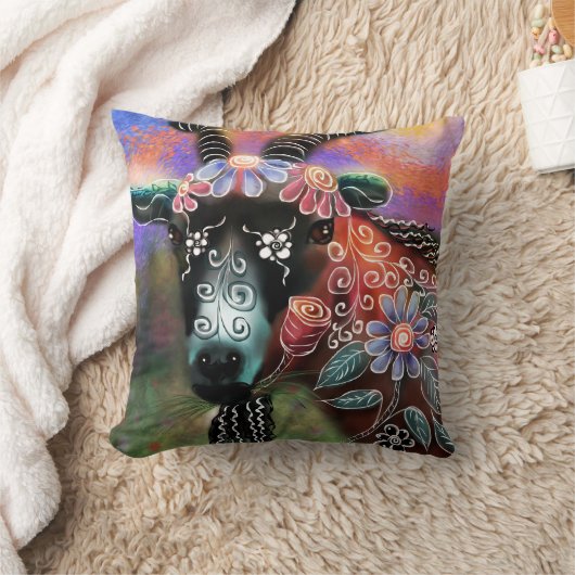 フローラお洒落ヤギ農場動物フローラ桃 クッション (ブランケット)