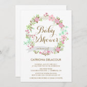 フローラお洒落リースベビーシャワー招待状 招待状 (正面/裏面)