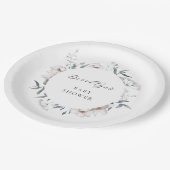 フローラお洒落ワイルドフラワー春ベビーシャワーパップ ペーパープレート (アングル)